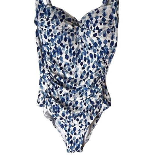 Nip Tuck Blue Petal Plunge Joanne Twist Front Tummy Control One Piece Swimsuit - Picture 6 of 15